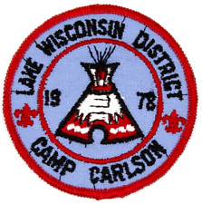 Vintage 1978 Camp Carlson Wisconsin District Patch Four Lakes Council Scouts WI picture