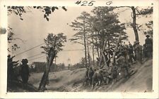 WW1-ERA ARMY SOLDIERS original real photo postcard rppc FORT TRAINING GROUNDS picture