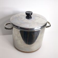 Vintage Revere Ware 8QT Stock Pot Copper Bottom Stainless Steel w Lid Indonesia picture