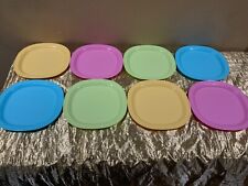 New Set of 8 Tupperware Vintage Beautiful Pastel Color Legacy Dessert plates picture