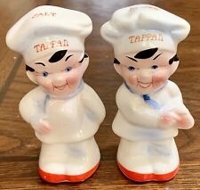1950's Vintage Tappan Stove  Ceramic Salt & Pepper Shakers Japan Little Chef Men picture