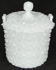 Fenton Glass Daisy And Button Milk Glass White Candy Dish & Lid 5 3/4