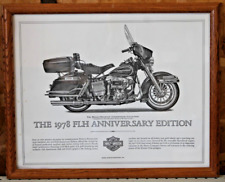 1978 Harley Davidson FLH Anniversary Cornerstone Collection Framed 16