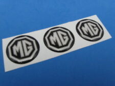 MG MGA MGB MIDGET LOGO DOMED DECAL EMBLEM STICKER SET OF THREE #033 BLACK picture