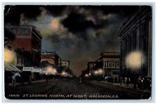 c1910 Main Street Looking North At Night View Aberdeen South Dakota SD Postcard picture