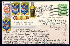U.S. 1936 ADVERTISING POSTCARD OF GLOBE PRODUCTS ON SAN picture