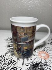 1990 Thomas Kinkade Christmas on Main Street  Large 12 oz Porcelain Coffee Mug picture