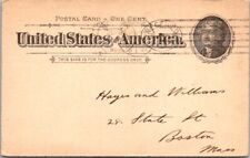 Postal Card, 1897, Triple Cancel USA, Mailed to Boston picture