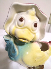 VTG Ceramic ANTHROPOMORPHIC Shawnee Pottery Adorable Bonnet Duck Planter  picture