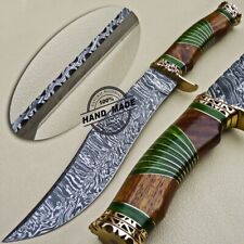 Fancy Damascus Bowie Knife Custom Handmade Damascus Steel Knife 1615 picture