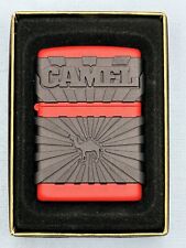 Vintage 2000 Camel Black Zip Guard Red Matte Zippo Lighter NEW Rare picture