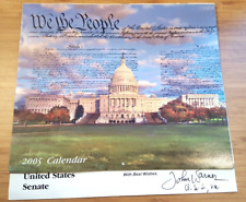 2005 US Senate CALENDAR Signed JOHN WARNER SENATOR VIRGINIA WE THE PEOPLE picture
