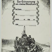 WW2 Original German Wehrmacht  artillery service award diploma certificate blank picture