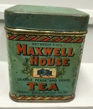 Vintage Maxwell House 4 oz Tea Tin Can w/Lid Empty New York picture