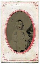 Small Child with Smallpox Skin Disease 1870s Tintype Photo picture