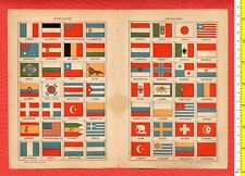 #47167 France 1912. Flags of states (pages from an old damaged book) picture