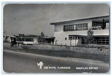 c1950's Motel Flamingos Horse Carriage Mazatlan Mexico RPPC Photo Postcard picture