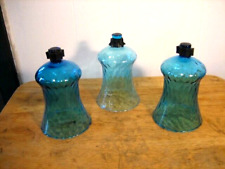 clear blue glass votive peg candle holders 5 1/4
