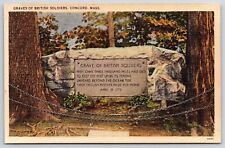 Graves Of British Soldiers Concord Massachusetts Distinguishing Plaque Postcard picture