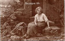 art Bellanger WWI ww1 war Belgium in 1914 original old c1915 postcard picture