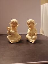 Vintage Pair 1991 Homco Porcelain Angel Figurines 4.5