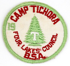 Vintage Undated 1940s Camp Tichora Four Lakes Council Patch Wisconsin Boy Scouts picture