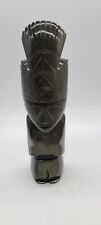 Black Onyx Stone Obsidian Mayan Aztec Hand Carved Statue 9x3x3 Figure.  picture