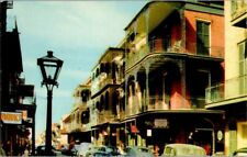Postcard~New Orleans Louisiana Saint Peter Street~Street View~Vintage Cars~c1958 picture