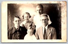 Postcard RPPC Family Portrait Husband Wife Three Children c1924-1949 picture