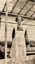 1920s Young Woman Happy Fashion Greenhouse Garden Flowers Original Photo P11j19 picture