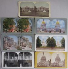 7 ANTIQUE STEREOVIEW~STEREOSCOPE CARDS~WASHINGTON DC~ASSORTED PUBLISHERS~(17 picture