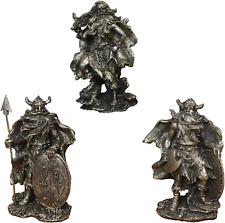 Ebros Gift Small Norse Viking Warlock Gods and Sorcerer Statue Set of 3 Hero picture