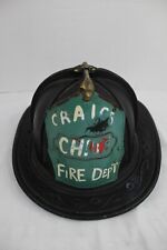 VINTAGE Cairns & Brothers Fire Equipment Leather Firemans Helmet Chief Craigs FD picture
