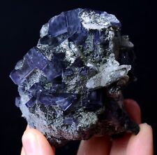 260.31g New Find Transparent Blue Fluorite&Crystal Symbiotic Mineral Specimen picture