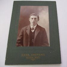 ANTIQUE CHAS. ANDREWS PHOTOGRAPHER OSAKIS, MINN. YOUNG MAN BOY CDV PHOTOGRAPH picture