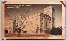 St. Paul Evangelical Lutheran Church Brenham Texas TX 1942 Postcard picture