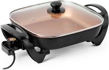  skillet and skillet with glass lid temperature control, copper and black picture