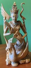 Vintage Balinese Indonesian Goddess Musical Woman Wood Carving picture