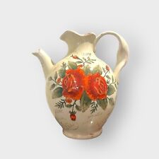 Vintage Classic Rose Red Ruffled Handle Large Pitcher picture
