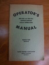 1948 Operator's Manual Vapor-Clarkson Steam Generators DRK-4530 DRK-4516 Train picture