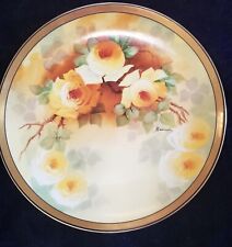 Antique French Coronet Limoges Porcelain Plate Artist Signed picture