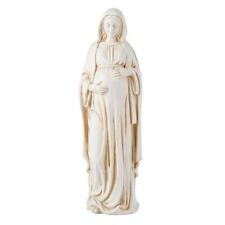Mary Statue Pregnant Embracing Her Bump 8 inch Figurine Mother of Savior Resin picture