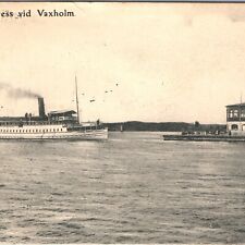 c1910s Vaxholm, Sweden Angf Express Boat Collotype Photo Steamship Postcard A158 picture
