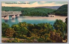 Postcard Susquehanna River Pennsylvania Iron Bridge picture