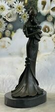 Bronze Sculpture Art Deco Mom Holding Baby Hand Made Masterpiece Home Office Art picture