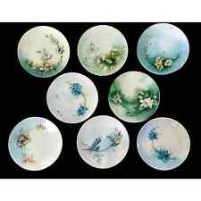 Antique Handpainted, Bavarian, Floral Dessert or Salad Plates. Set of Eight. picture