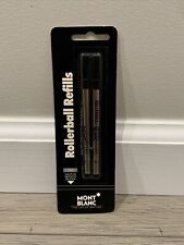 NIB Montblanc Rollerball Refills 2 Pack BLACK Ink MEDIUM Point Germany New NOS picture