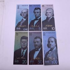 6 pcs/lot Banknotes Polymer US Presidential Commemorative 1 5 10 20 100 Dollars picture