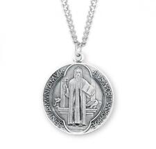 Sterling Silver Saint Benedict Round Jubilee Medal Size 1.5in x 1.3in picture