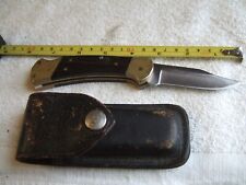 BUCK RANGER 112 LOCKBACK KNIFE COLLECTORS HUNTER WOOD W/SHEATH & GREAT BLADE picture